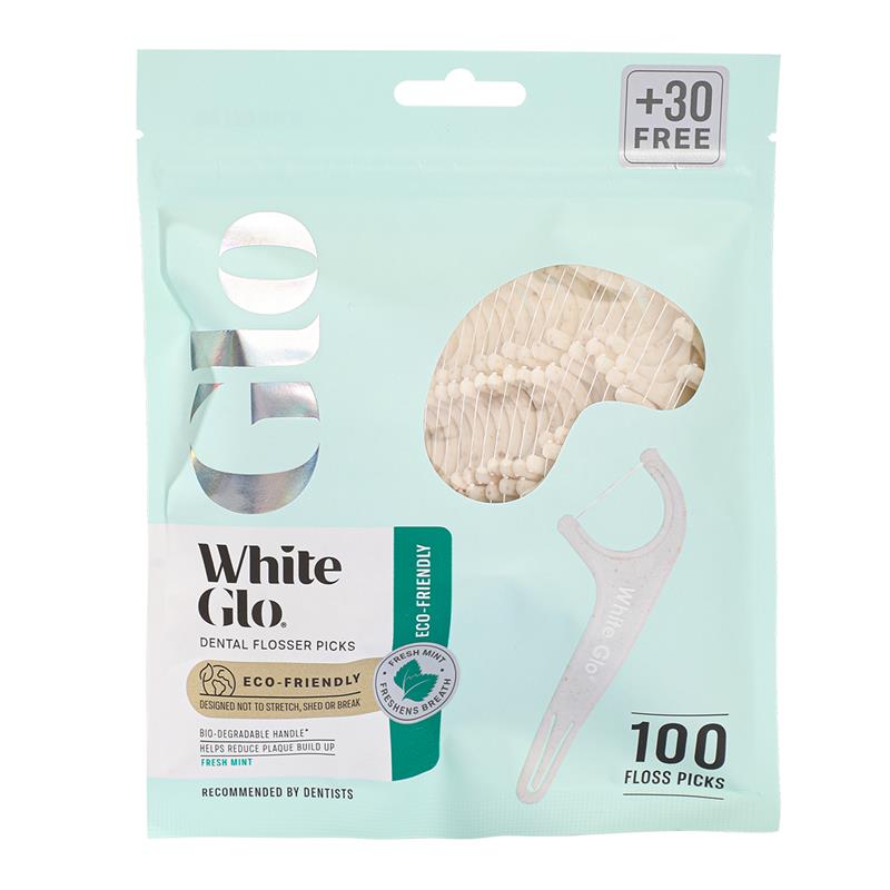 Load image into Gallery viewer, White Glo Flossers Eco Friendly Mint 70 Pack
