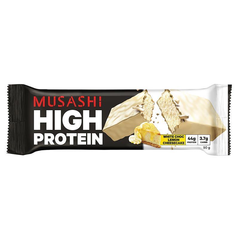 Load image into Gallery viewer, Musashi High Protein Bar White Choc Lemon Cheesecake 90g
