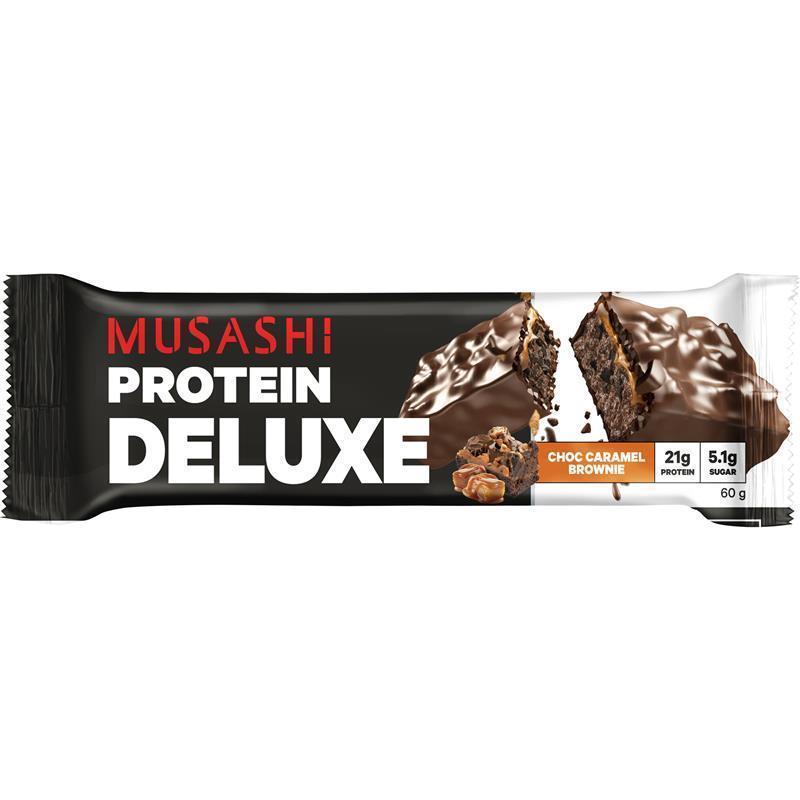 Load image into Gallery viewer, Musashi Deluxe Protein Bar Choc Caramel Brownie 60g
