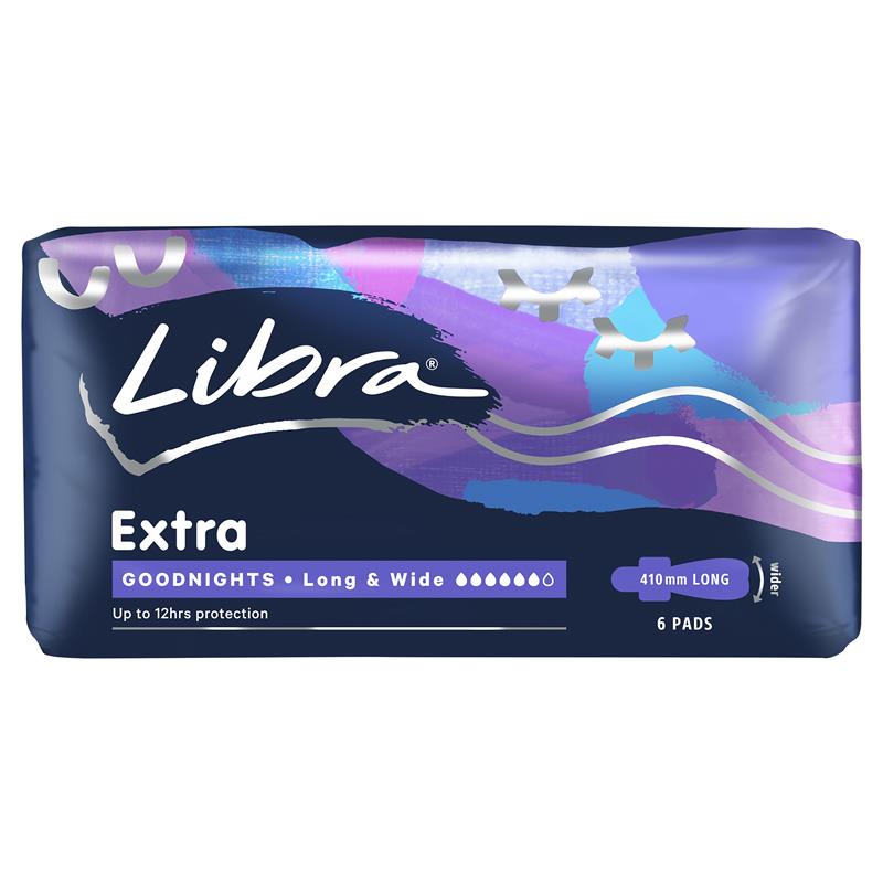 Load image into Gallery viewer, Libra Goodnights Pads Extra Long &amp; Wide 6 Pack
