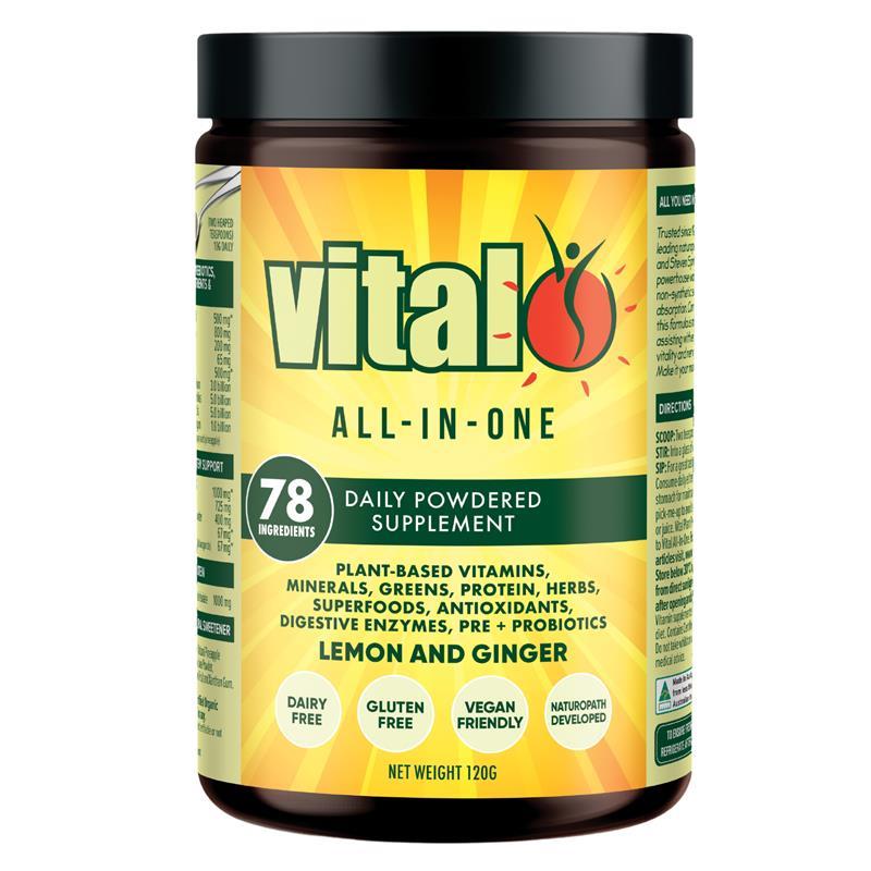 Load image into Gallery viewer, Vital All In One Lemon &amp; Ginger Powder 120g

