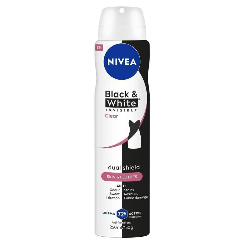 Load image into Gallery viewer, NIVEA Black &amp; White Clear Aerosol Deodorant 72H Protection 250ml
