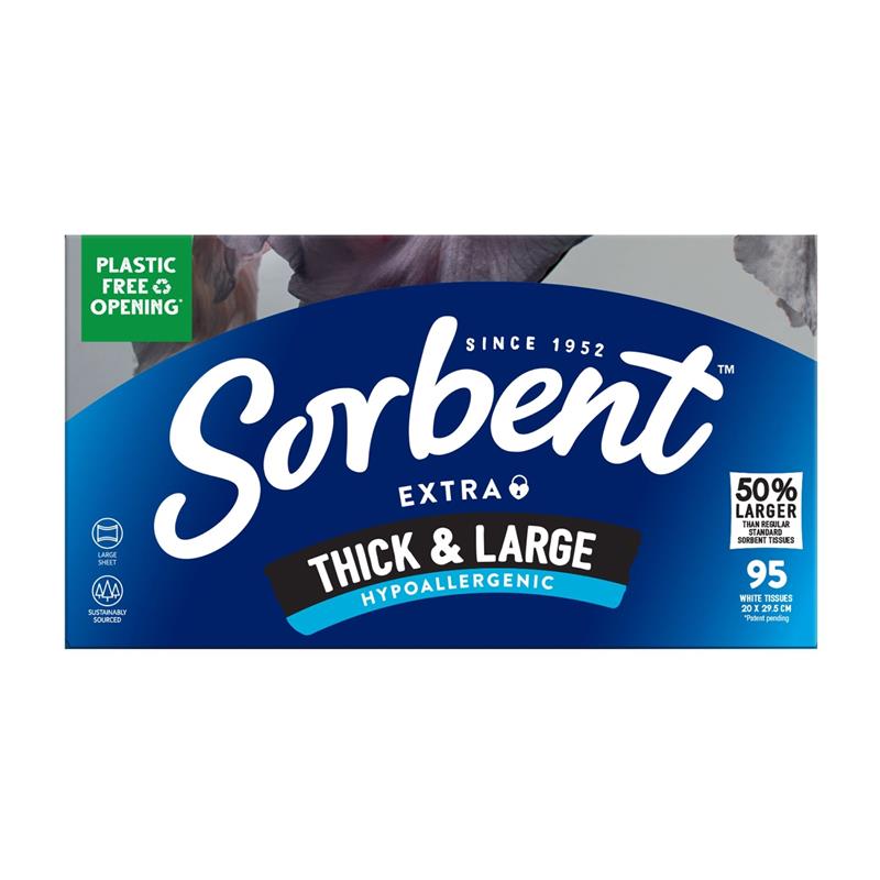 Load image into Gallery viewer, Sorbent Facial Tissues Think &amp; Large Hypo Allergenic 95 Pack
