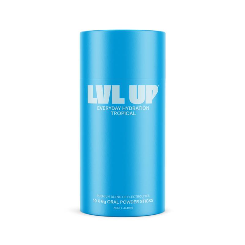 Load image into Gallery viewer, Lvl Up Everyday Hydration Sticks Tropical 10 Pack

