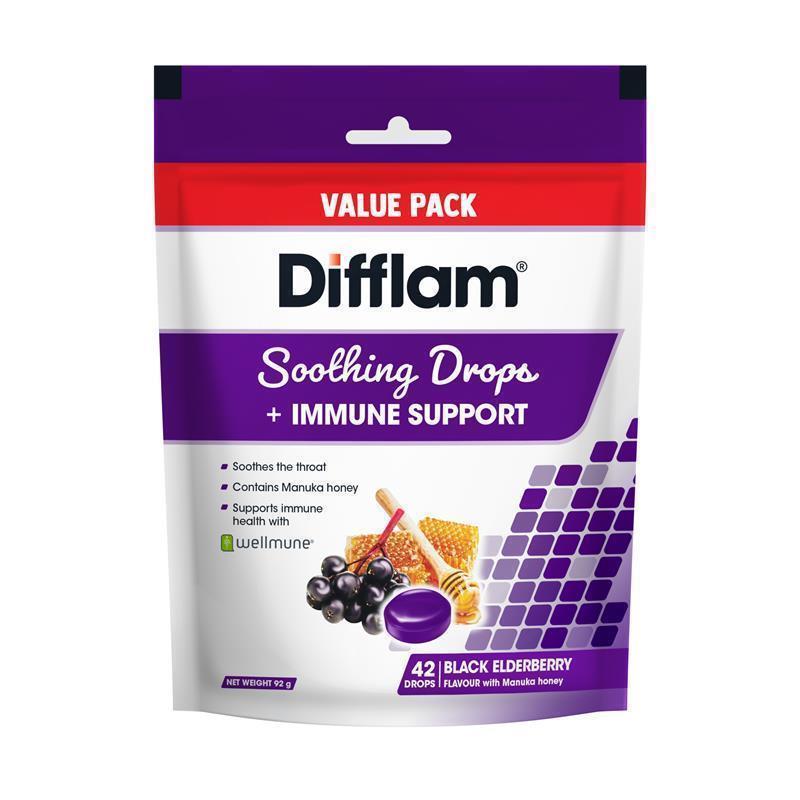 Load image into Gallery viewer, Difflam Soothing Drops + Immune Support Black Elderberry 42 Drops
