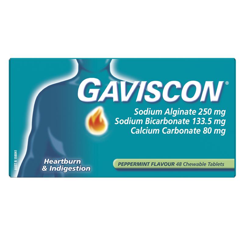 Load image into Gallery viewer, Gaviscon Chewable Tablets Peppermint Heartburn &amp; Indigestion Relief 48 Pack

