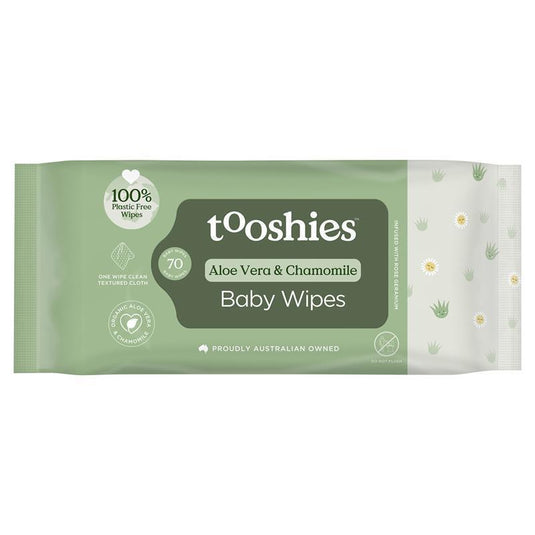 Tooshies Baby Wipes Aloe Vera & Chamomile 70 Pack