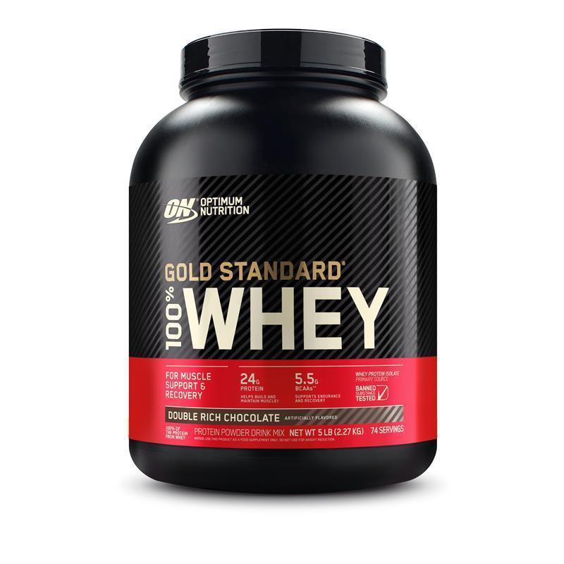 Load image into Gallery viewer, Optimum Nutrition Gold Standard 100% Whey Double Rich Chocolate 2.27kg
