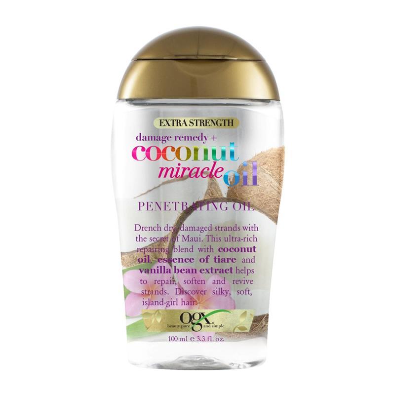 Load image into Gallery viewer, Ogx Extra Strength Damage Remedy + Hydrating &amp; Repairing Coconut Miracle Oil Penetrating Oil For Dry &amp; Damaged Hair 100mL
