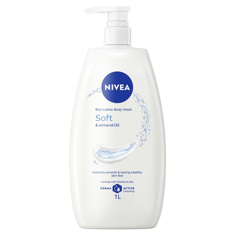 Load image into Gallery viewer, NIVEA Soft &amp; Almond Oil Rich Body Wash 1L
