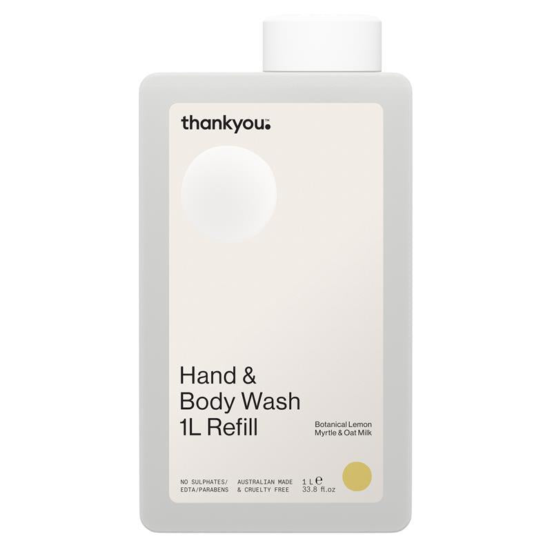 Load image into Gallery viewer, Thankyou Hand &amp; Body Wash Botanical Lemon Myrtle &amp; Oat Milk Refill 1L
