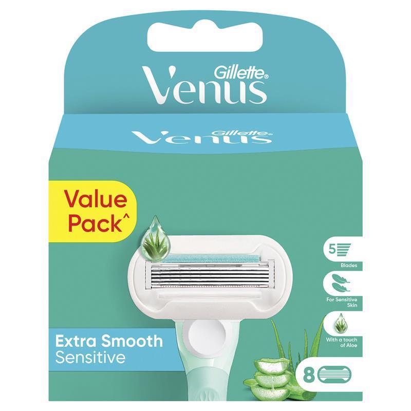 Load image into Gallery viewer, Gillette Venus Deluxe Smooth Sensitive Refills 8 Pack
