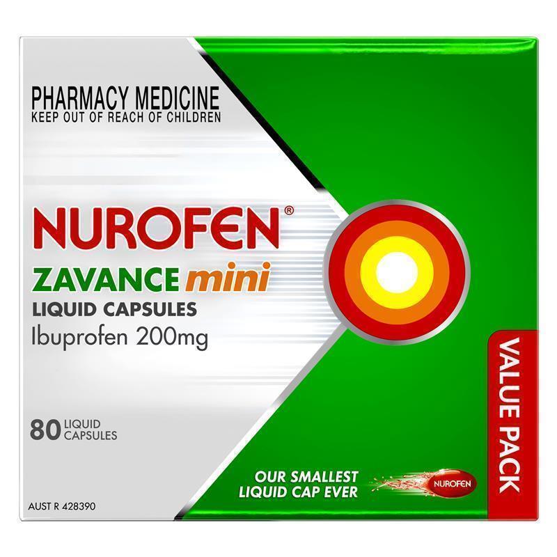 Load image into Gallery viewer, Nurofen Zavance 80 Mini Liquid Capsules Exclusive Size
