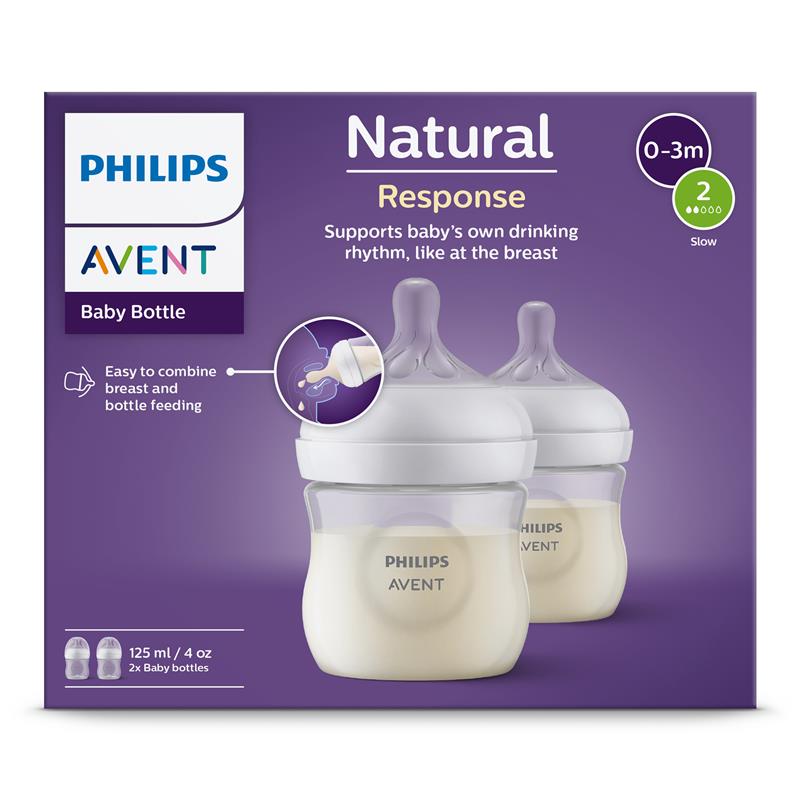 Load image into Gallery viewer, Avent Natural Response Feeding Bottle 125ml 2 Pack

