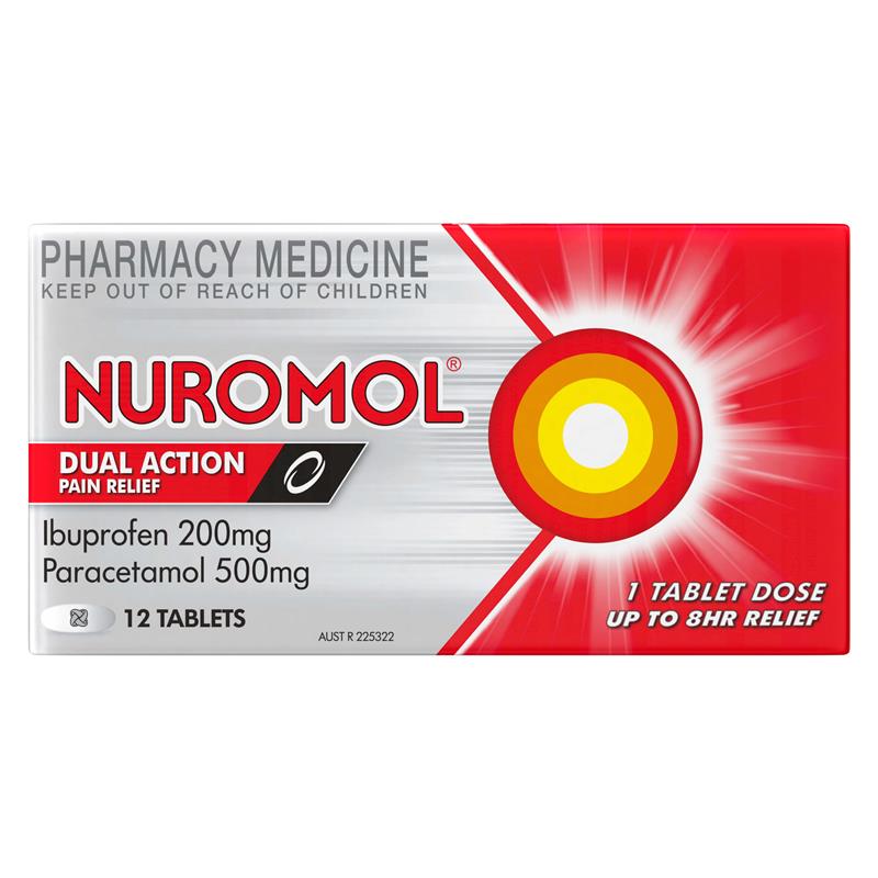 Load image into Gallery viewer, Nuromol Strong Pain Relief Tablets 12 pack Ibuprofen 200mg Paracetamol 500mg
