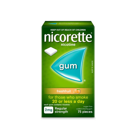 Nicorette Gum 2mg Fresh Fruit 75 Pieces