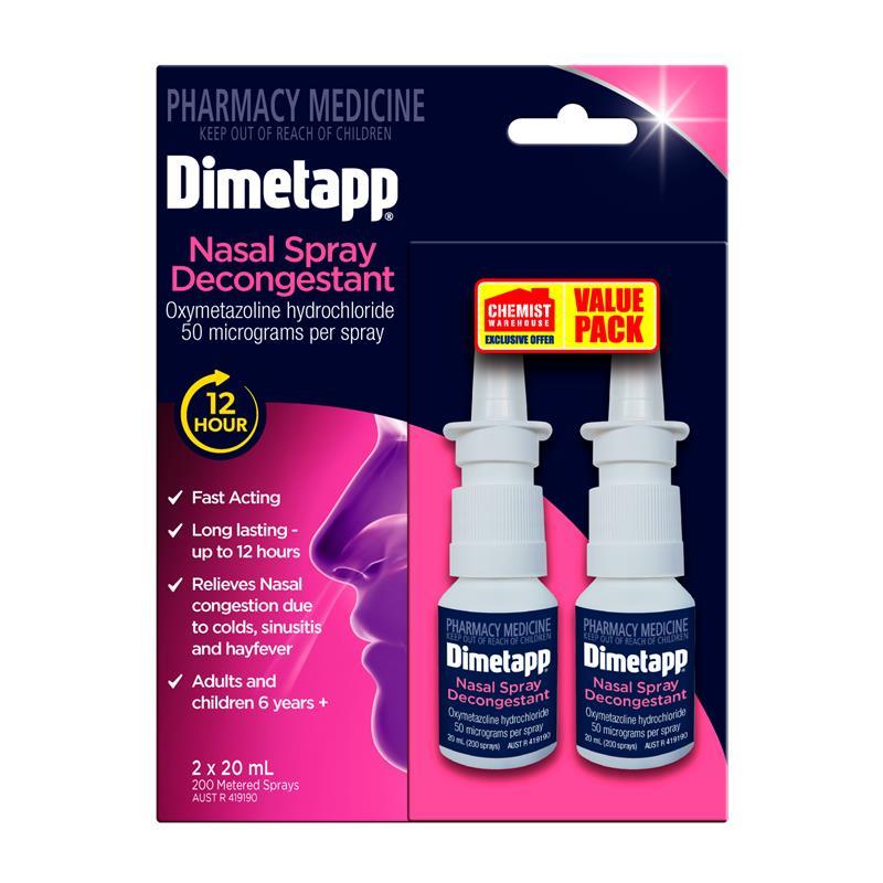Load image into Gallery viewer, Dimetapp 12 Hour Nasal Spray 20ml Twin Pack Exclusive
