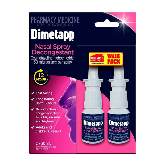 Dimetapp 12 Hour Nasal Spray 20ml Twin Pack Exclusive