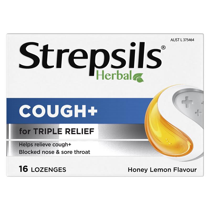 Load image into Gallery viewer, Strepsils Herbal Cough Lozenges Honey Lemon 16 Pack
