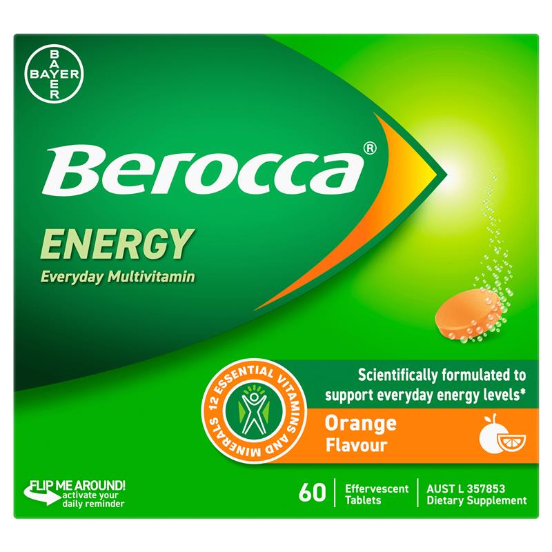 Load image into Gallery viewer, Berocca Energy Orange 60 Effervescent Tablets Exclusive Size

