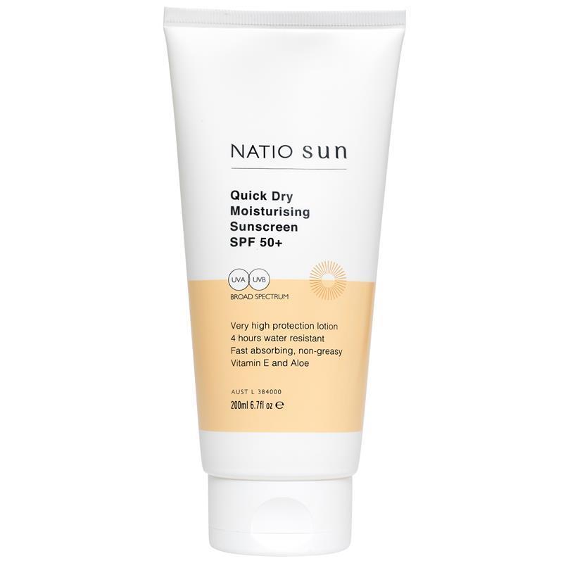 Load image into Gallery viewer, Natio Quick Dry Moisturising Sunscreen SPF 50+ 200ml
