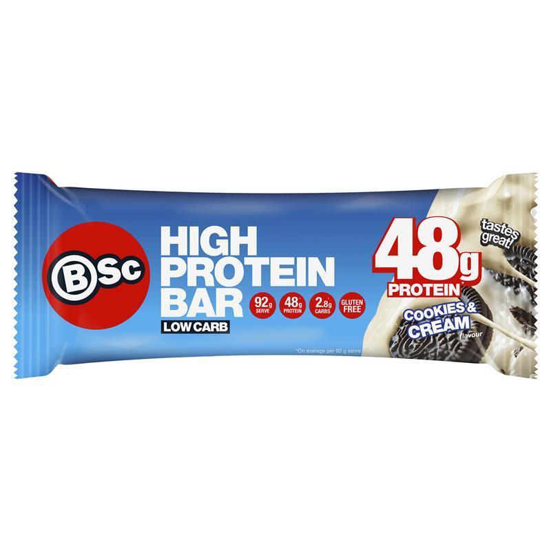 Load image into Gallery viewer, BSc High Protein Bar Cookies &amp; Cream 92g
