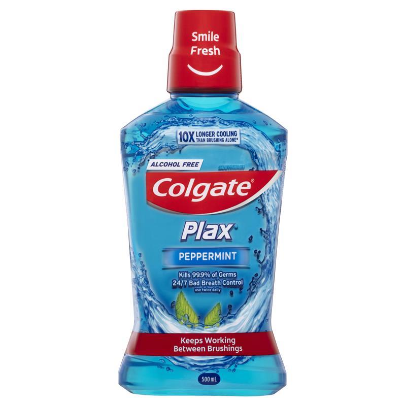 Load image into Gallery viewer, Colgate Plax Alcohol free Antibacterial Mouthwash Peppermint 500mL
