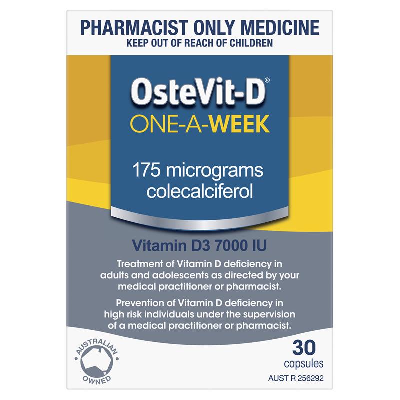Load image into Gallery viewer, OsteVit-D Vitamin D3 7000IU 1-A-Week 30 Capsules
