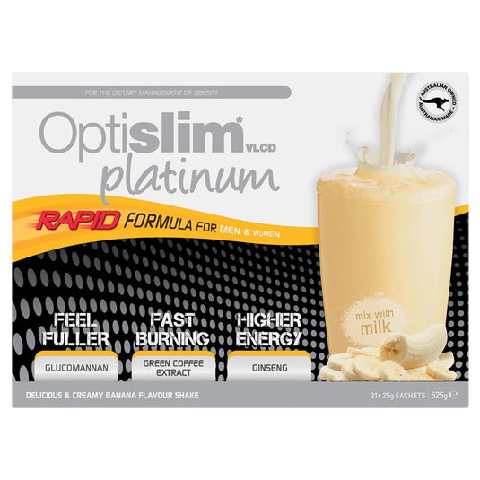 Optislim VLCD Platinum Banana Shake 21x25g Sachets