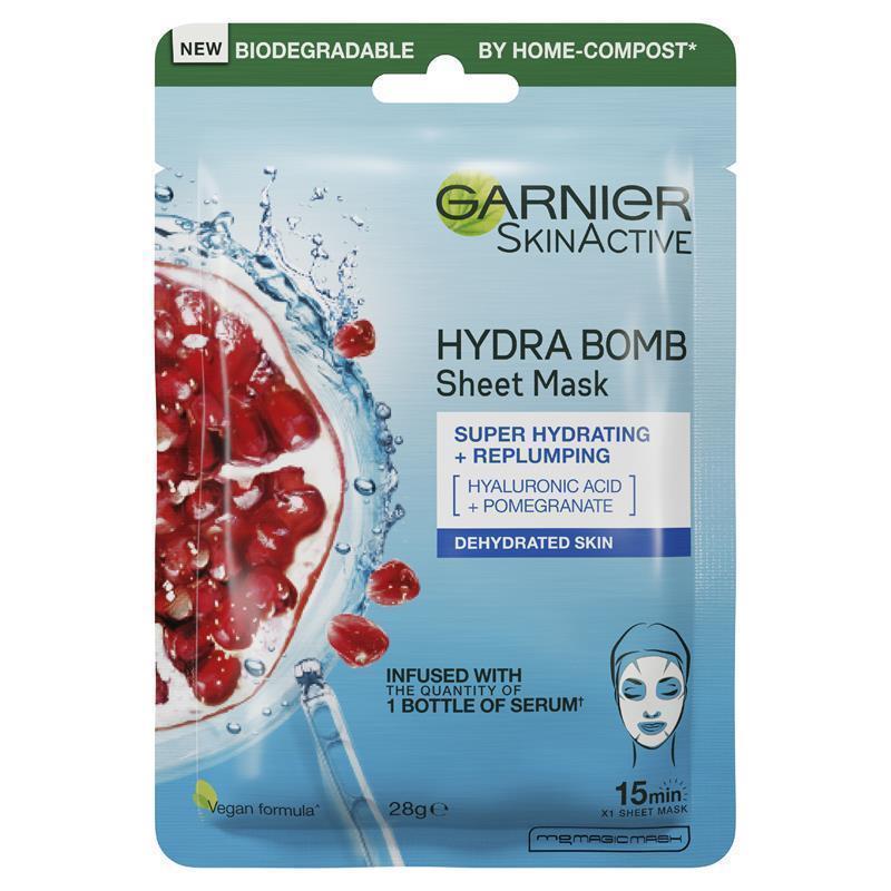 Load image into Gallery viewer, Garnier Hydra Bomb Hyaluronic Acid + Pomegranate Sheet Mask
