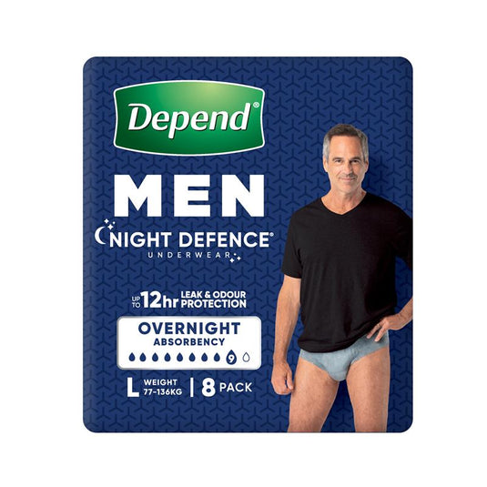 Depend Underwear Realfit Night Defence Male Large 8 Pack