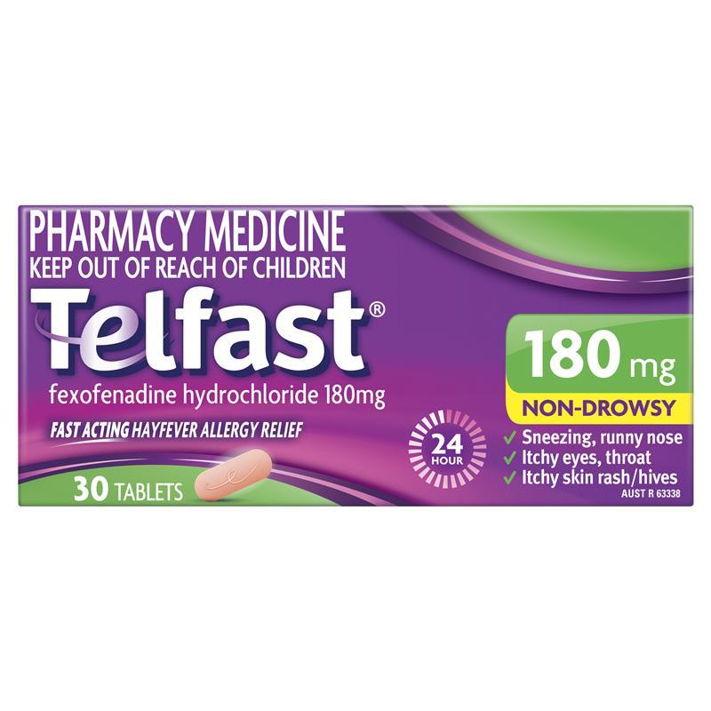 Load image into Gallery viewer, Telfast Hayfever Allergy Tablets 180mg 30 Pack
