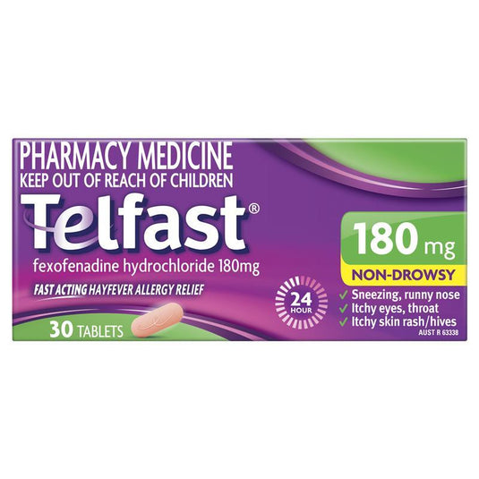 Telfast Hayfever Allergy Tablets 180mg 30 Pack