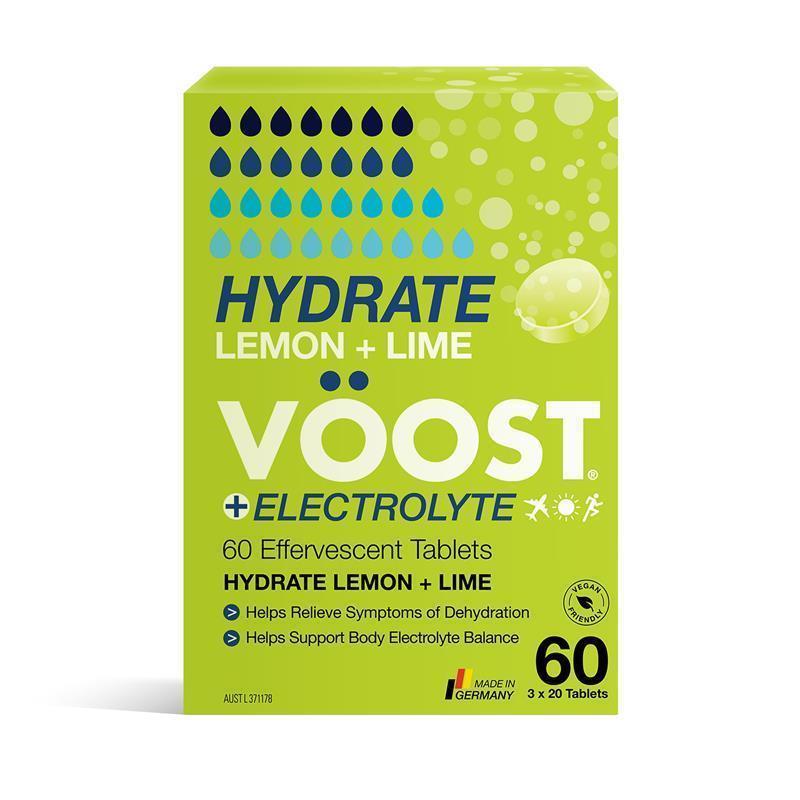 Load image into Gallery viewer, Voost Hydrate Lemon + Lime Effervescent Tablets 60 Pack Exclusive Size

