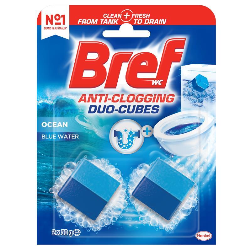 Load image into Gallery viewer, Bref Duo Cubes Blue Action Toilet Cleaner Block In Cistern 2 Pack
