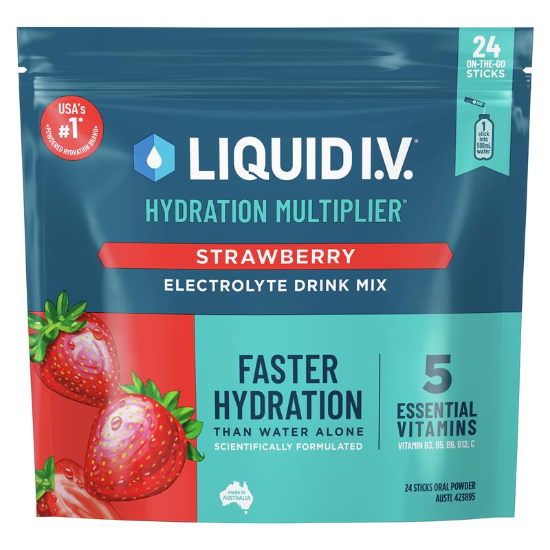 Load image into Gallery viewer, Liquid IV Hydration Strawberry 24 Sachets
