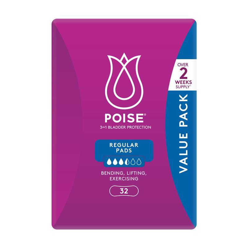 Load image into Gallery viewer, Poise Pad Regular Bulk  32 Pack

