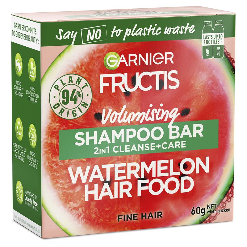 Load image into Gallery viewer, Garnier Fructis Watermelon Hair Food 2 In 1 Shampoo Bar 60g
