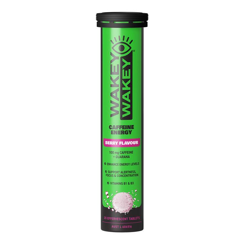 Load image into Gallery viewer, Wakey Wakey Caffeine Effervescent Berry Flavour 20 Tablets
