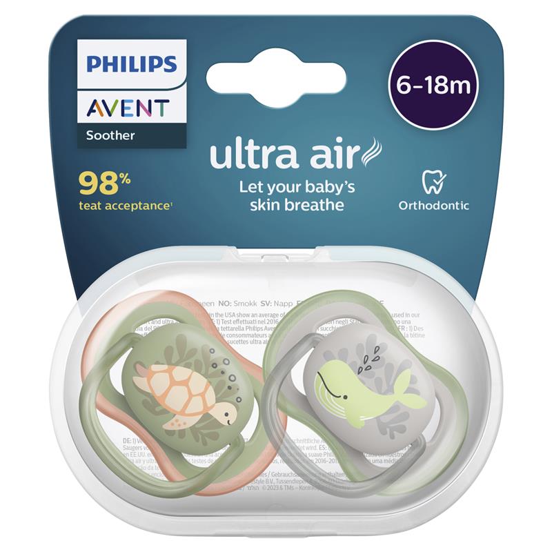 Load image into Gallery viewer, Avent Ultra Air Soother 6-18 Months Deco Mixed 2 Pack

