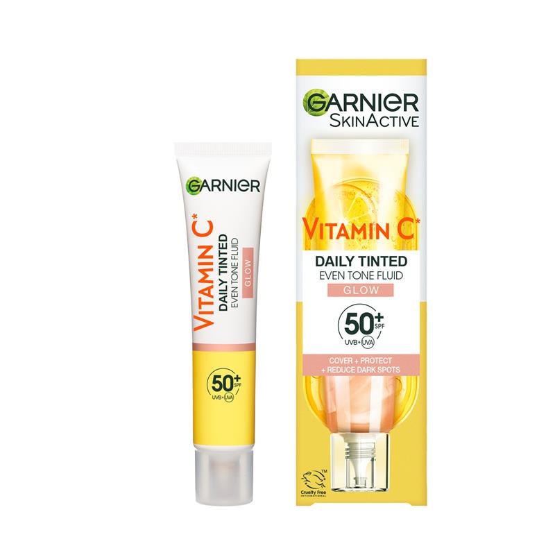 Load image into Gallery viewer, Garnier Vitamin C Glow Daily Tinted Eventone Fluid SPF 50+ 40ml
