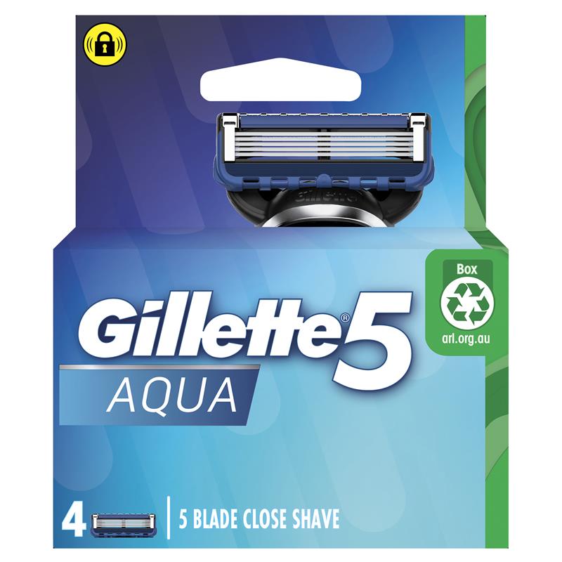 Load image into Gallery viewer, Gillette 5 Aqua Razor Blades 4 Pack
