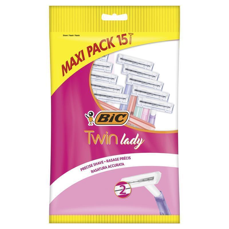 Load image into Gallery viewer, Bic Twin Blade Lady Disposable Razor 15 Pack
