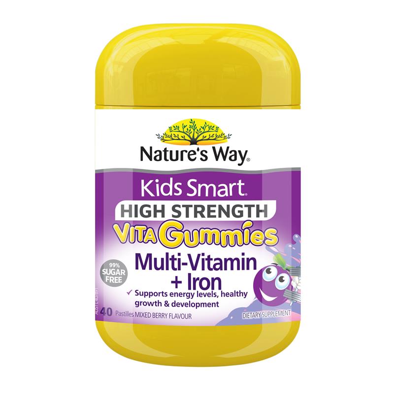 Load image into Gallery viewer, Nature's Way Kids Smart Vita Gummies High Strength Multi + Iron 40 Pastilles
