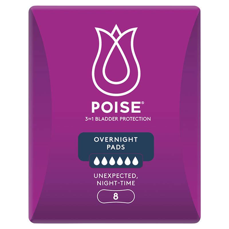 Load image into Gallery viewer, Poise Pads Overnight 8 Pack
