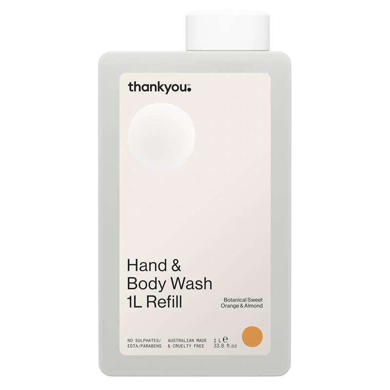 Load image into Gallery viewer, Thankyou Hand &amp; Body Wash Botanical Sweet Orange &amp; Almond Refill 1L
