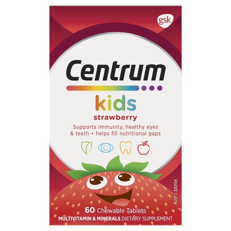 Load image into Gallery viewer, Centrum Kids Multi Vitamin 60 Strawberry Tablets
