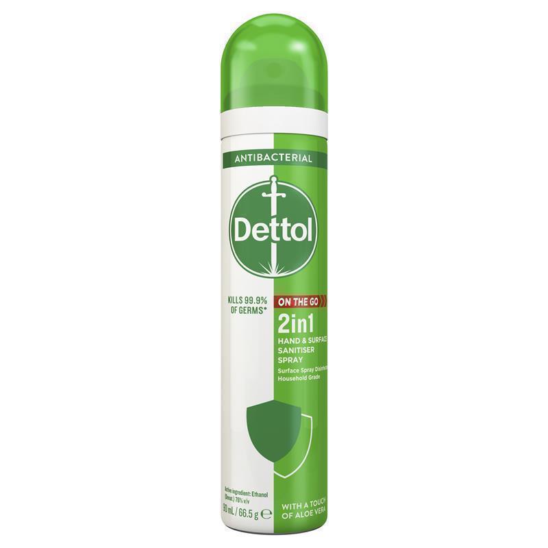 Load image into Gallery viewer, Dettol 2 In 1 Sanitizer Spray With Aloe Vera Extracts 90ml
