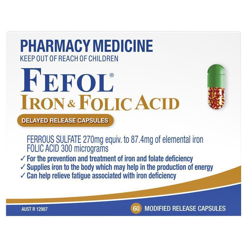 Load image into Gallery viewer, Fefol Iron and Folic Acid 60 Capsules
