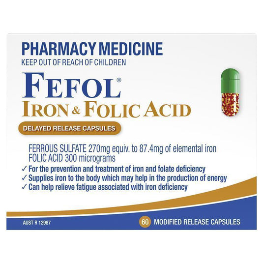Fefol Iron and Folic Acid 60 Capsules